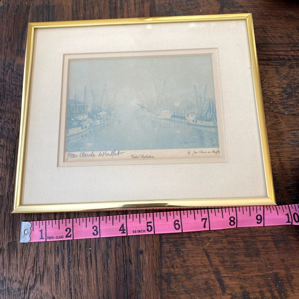Jean Claude de Montfort Vintage Signed Framed Print "Veiled Reflections"
